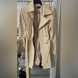 Bebe studded trench coat